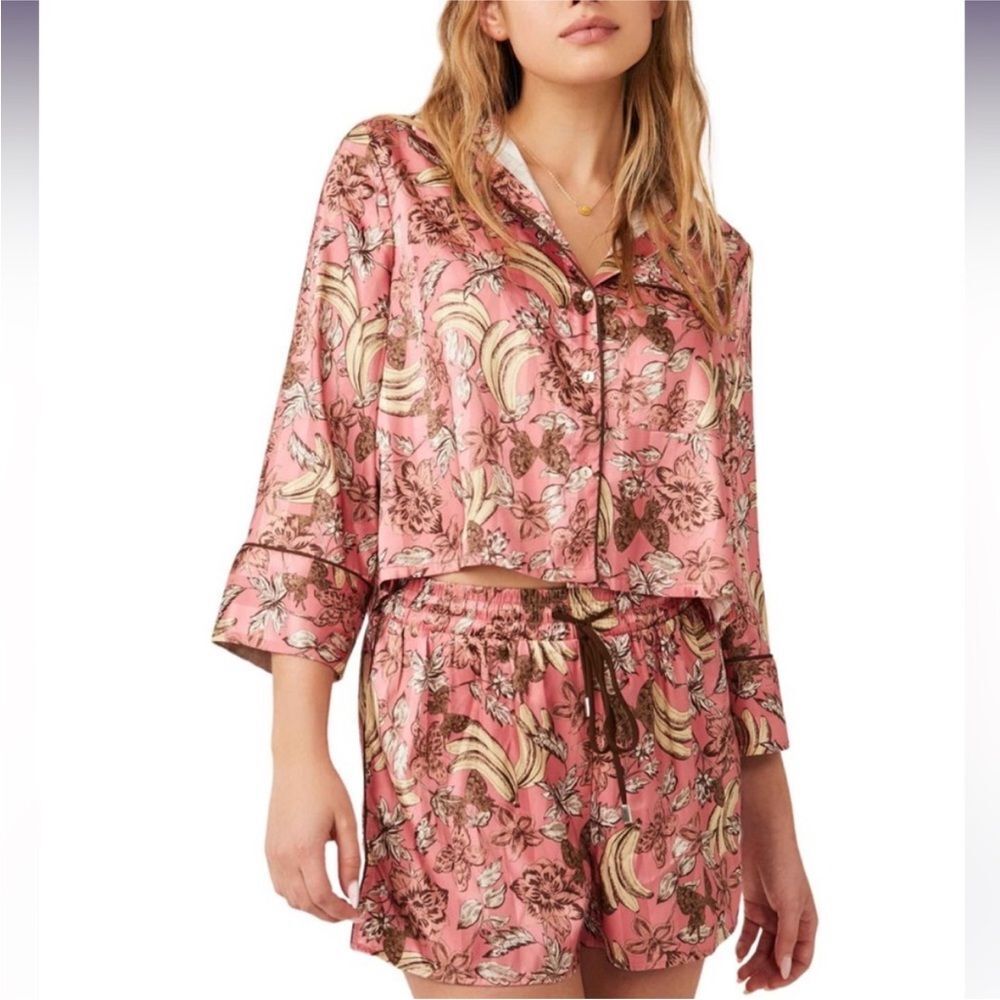 Free People Pillow Talk Satin Pajama Set Size XS